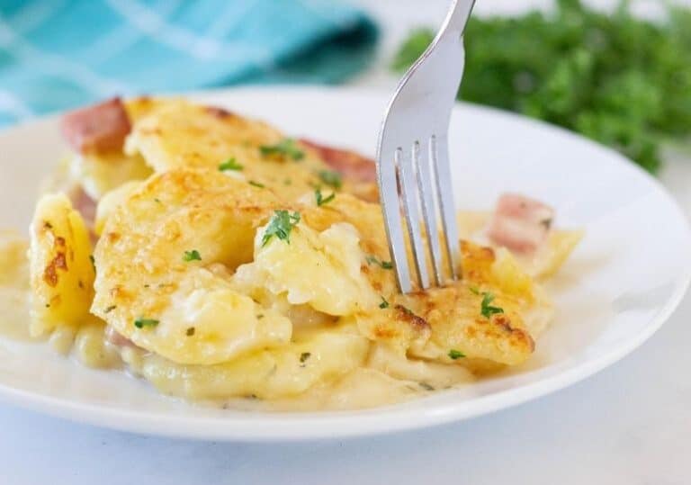 Instant Pot Scalloped Potatoes and Ham Recipe • Bake Me Some Sugar