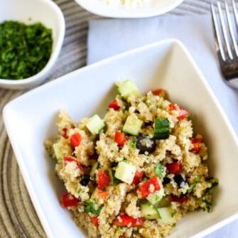 Healthy Mediterranean Quinoa Salad Recipe • Bake Me Some Sugar