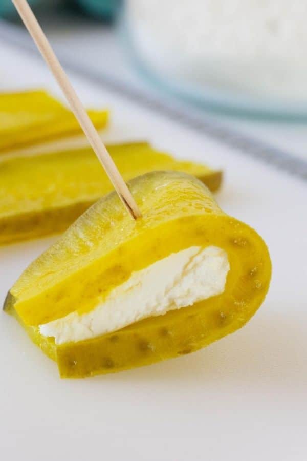 pickle with cream cheese in it 