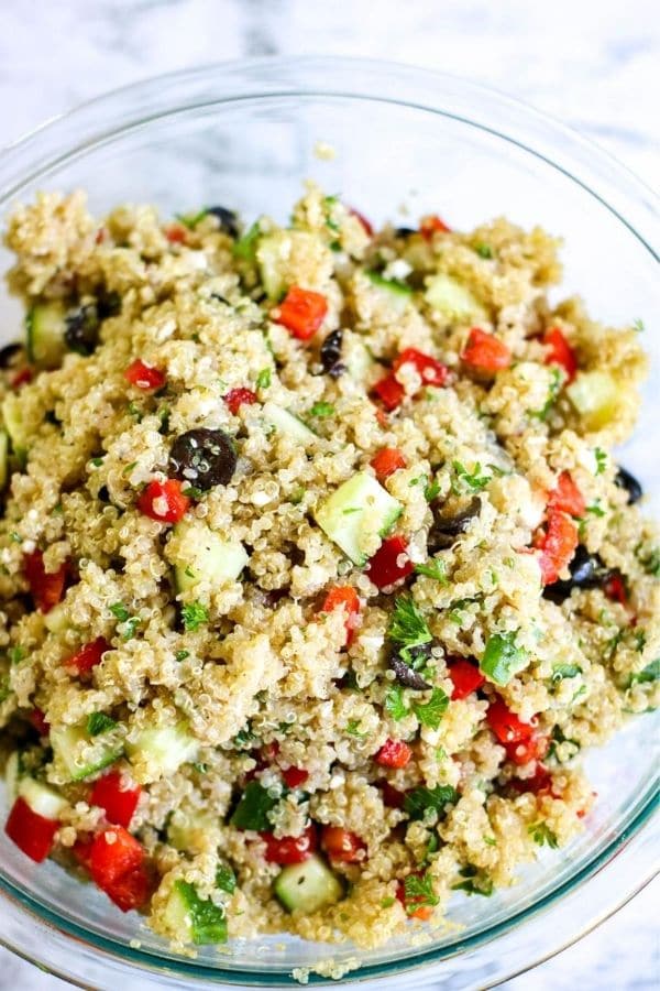 Healthy Mediterranean Quinoa Salad Recipe - Bake Me Some Sugar