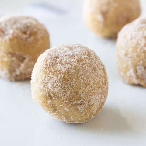 apple cider donut bites on white counter