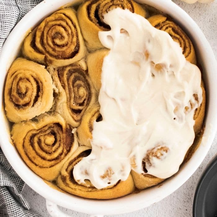 crescent roll cinnamon rolls smothered in frosting