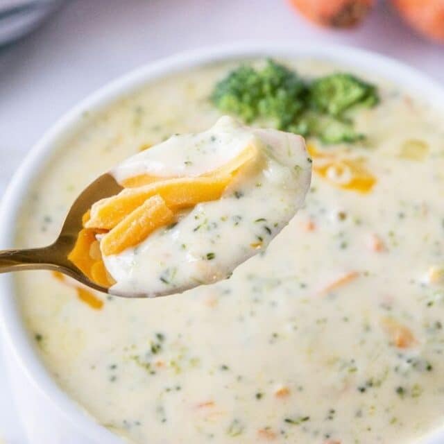 Slow Cooker Or Ninja Foodi Broccoli Cheese Soup • Bake Me Some Sugar