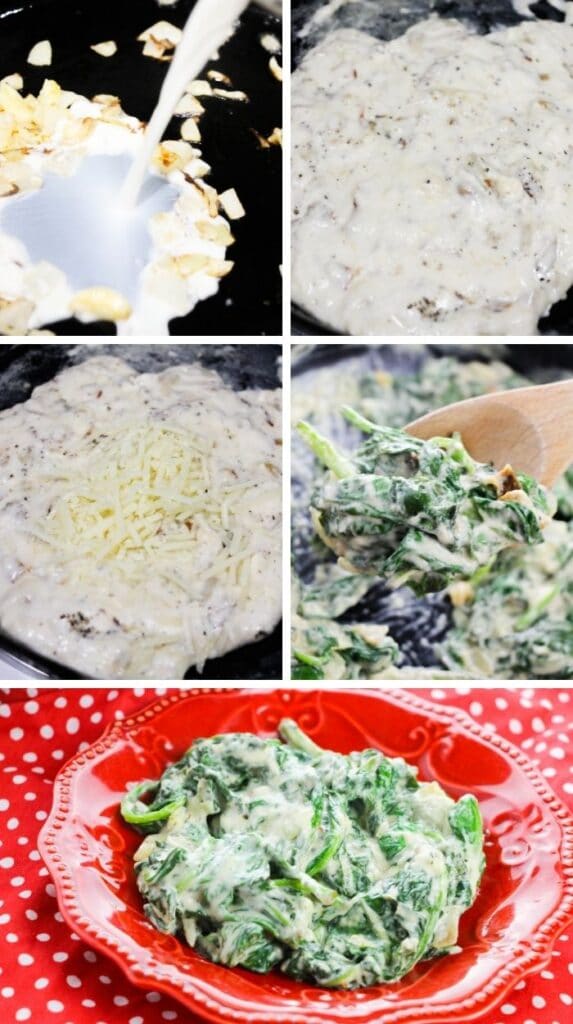 steps to make a homemade creamed spinach 