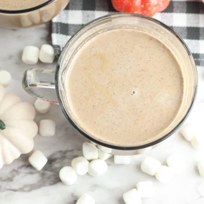 cup hot chocolate with marshmallows around it