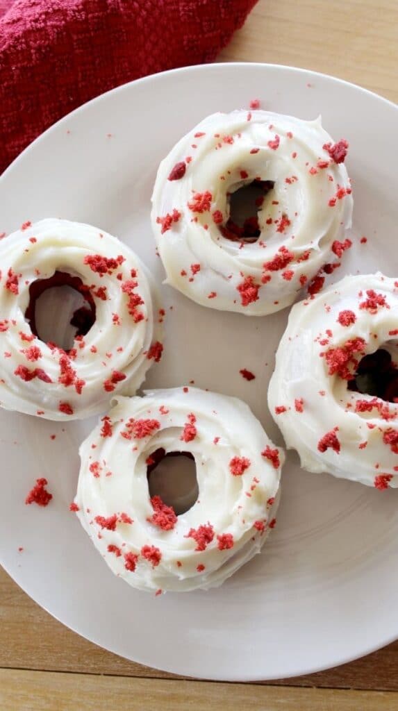 valentines day donuts on a plate