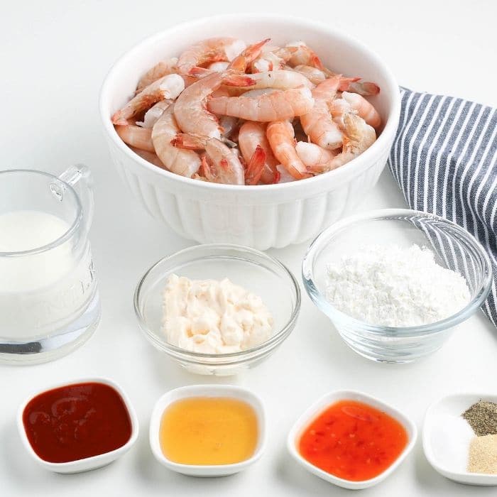 ingredients for breaded seafood