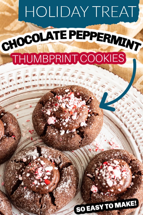 chocolate peppermint thumbprint cookies