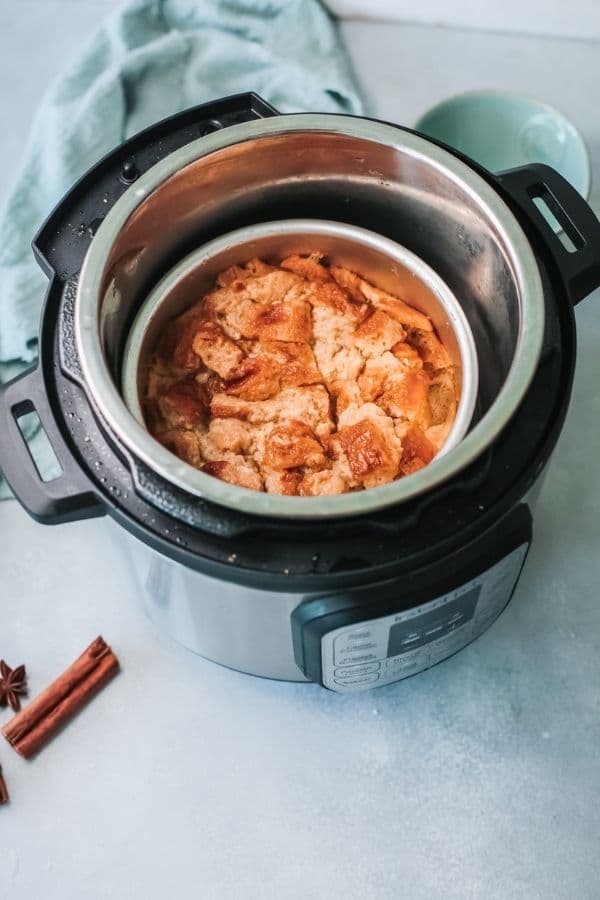 french toast bake in the instant pot with lid off