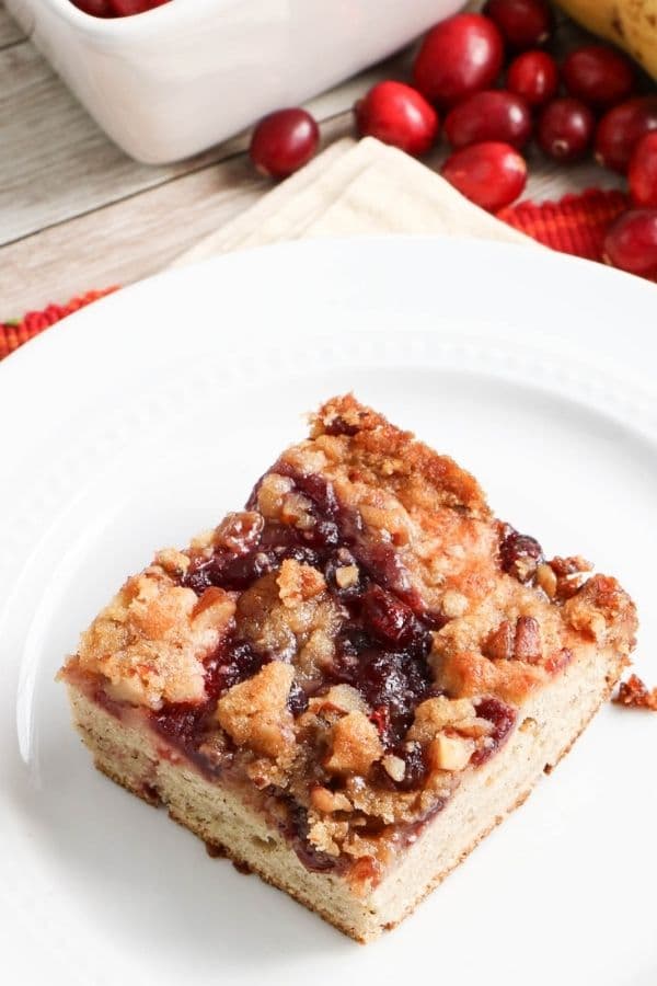 homemade coffee cake on a plate 