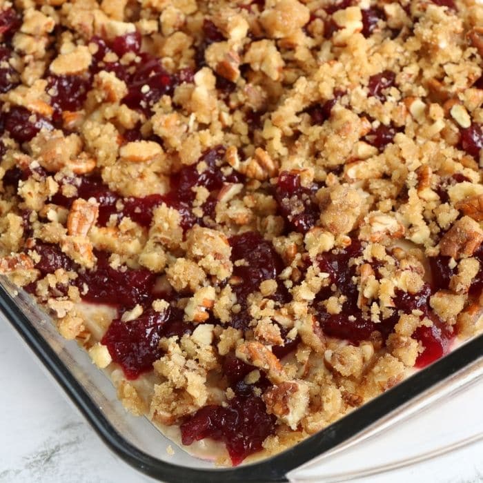 coffee cake in a pan that needs to be baked