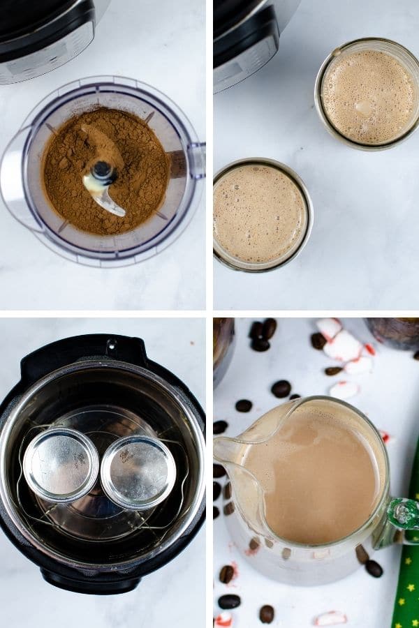 images that show steps to making a homemade coffee creamer in instant pot 