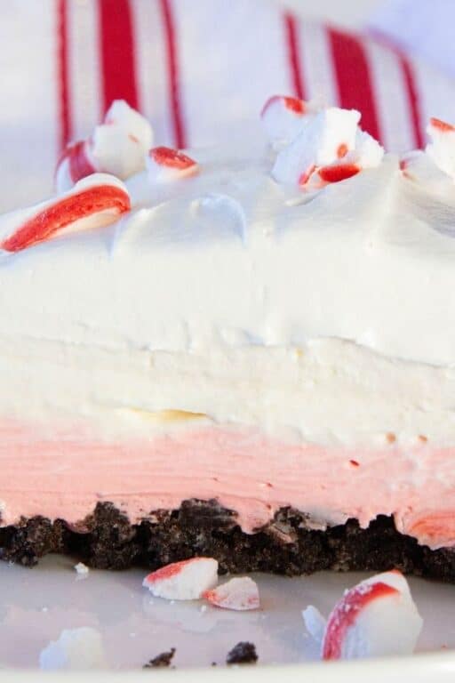 NoBake Peppermint Lush Layered Dessert • Bake Me Some Sugar