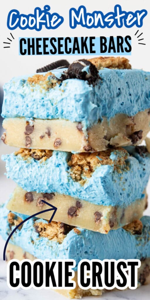 Cookie Monster Cheesecake Bars