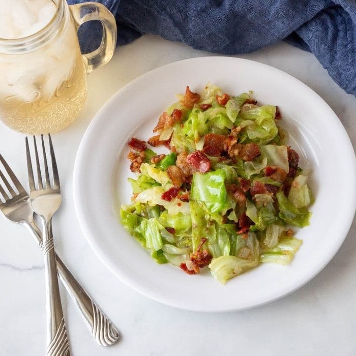 bacon cabbage on plate