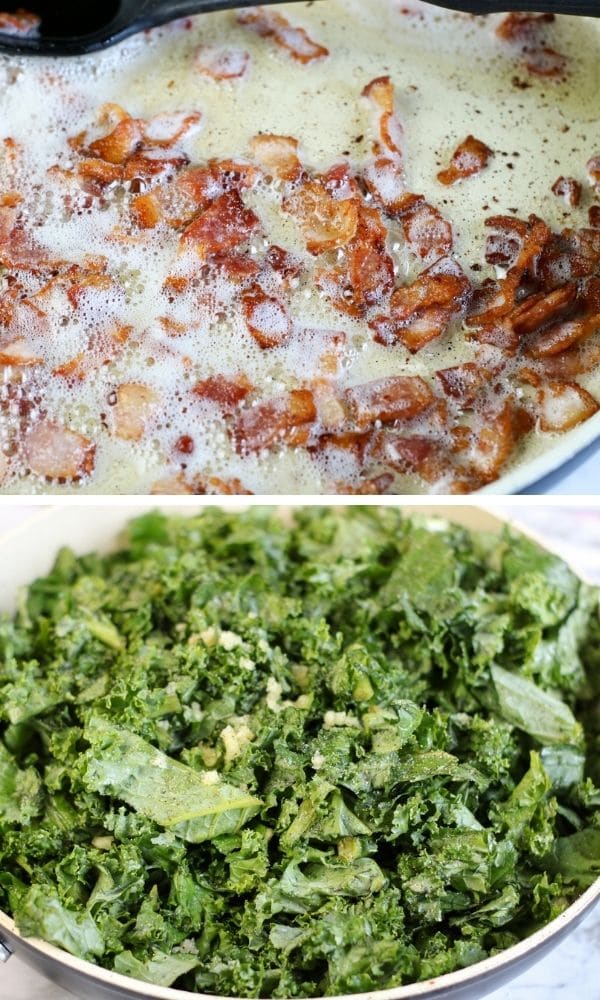 bacon garlic kale steps to make