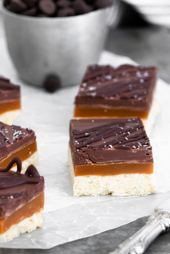 copycat candy bar on counter with bowl behind it 