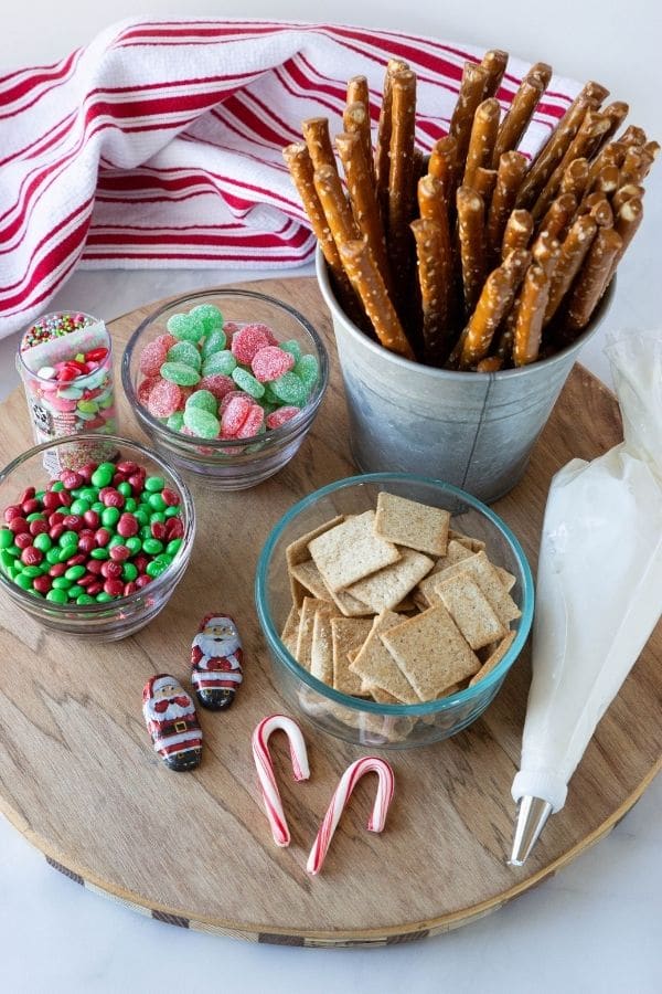 ingredients for log cabin gingerbread house