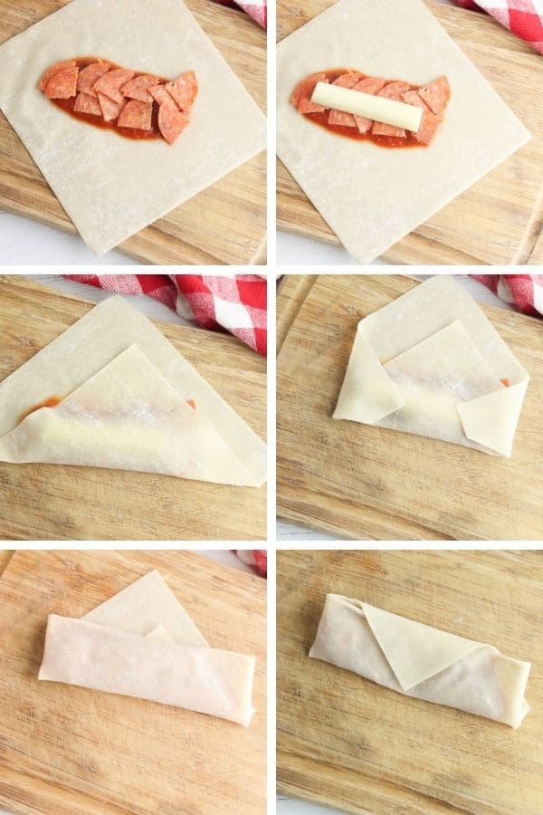 how to wrap egg roll pictures step by step