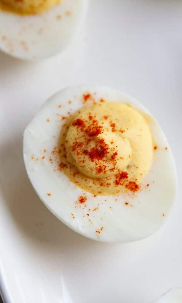 low carb egg appetizer on table 