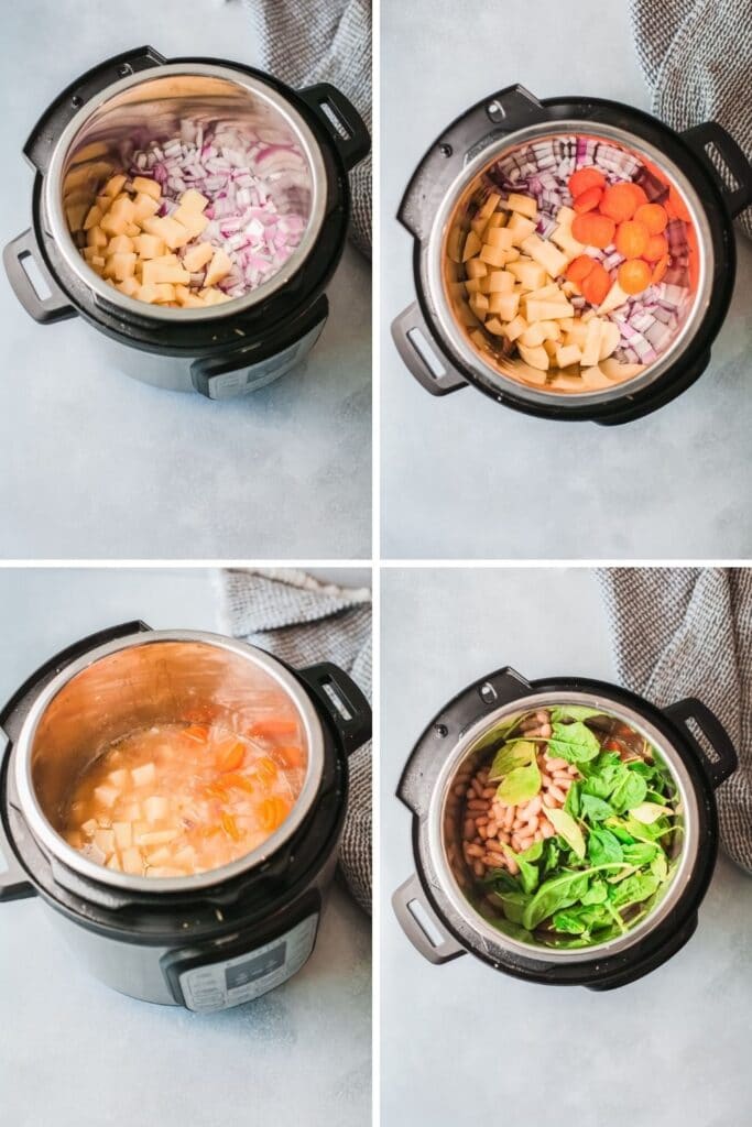 steps on how to make bean soup with spinach