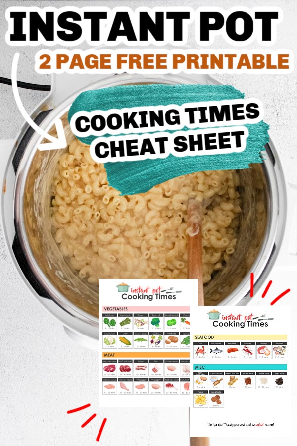 Cheat Sheet Instant Pot Cooking Times Printable • Bake Me Some Sugar