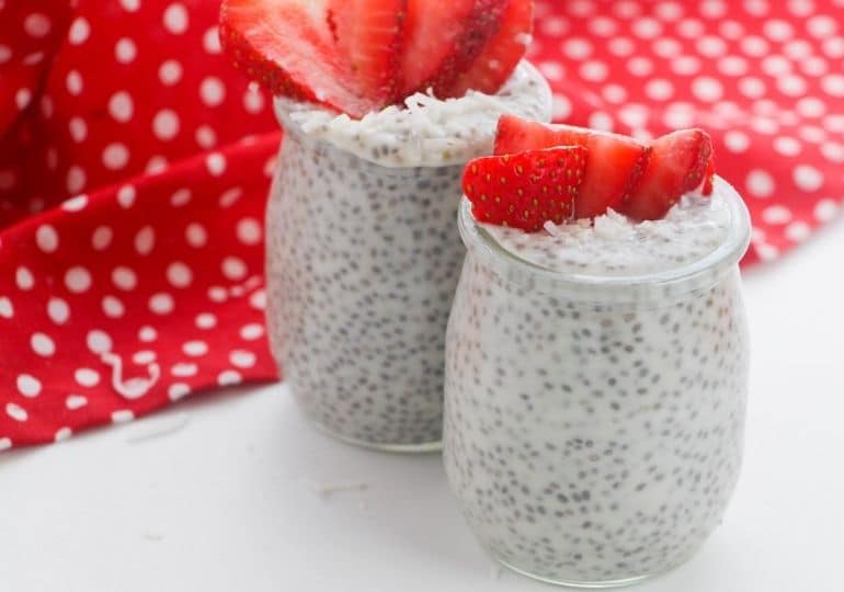 two jars of chia pudding 