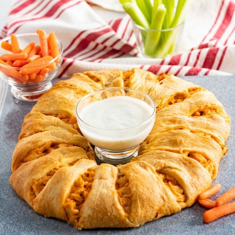 Buffalo Chicken Ring With Crescent Rolls Bake Me Some Sugar