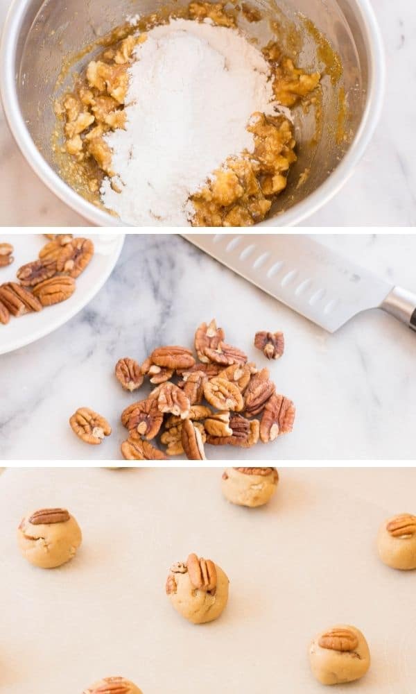 how to make pecan cookies pictures in collage