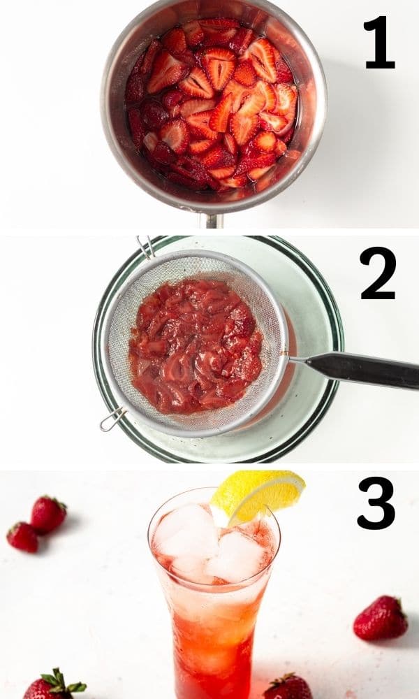 steps on how to make strawberry syrup