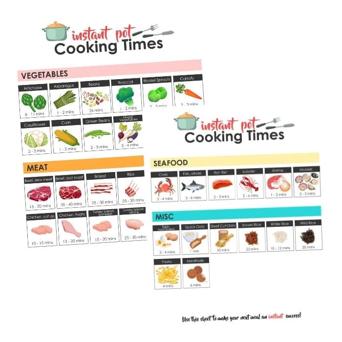 Instant Pot Cooking Times {The Ultimate Guide & Free Cheatsheet}