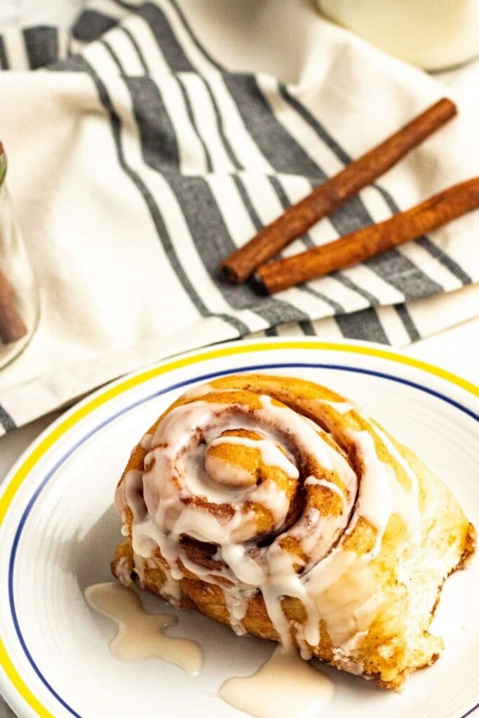 cinnamon roll on a plate