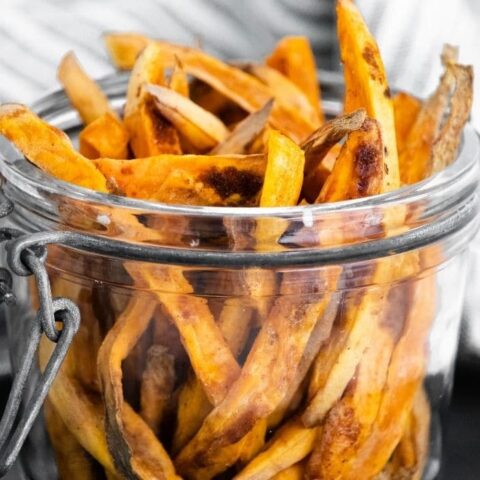 sweet potato fries in a jar