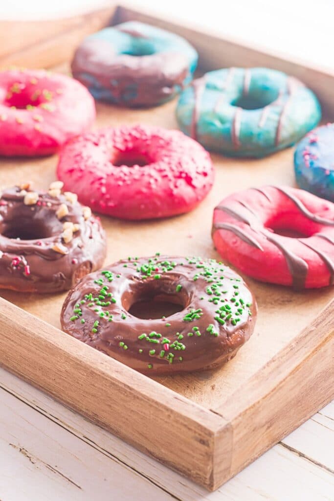 doughnuts on a tray 