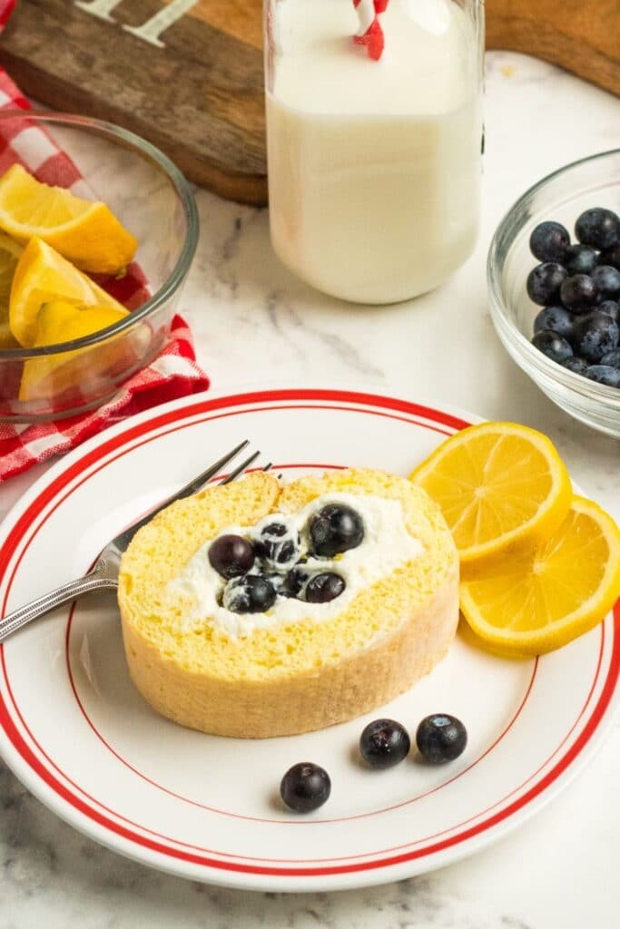 easy lemon loaf on a plate