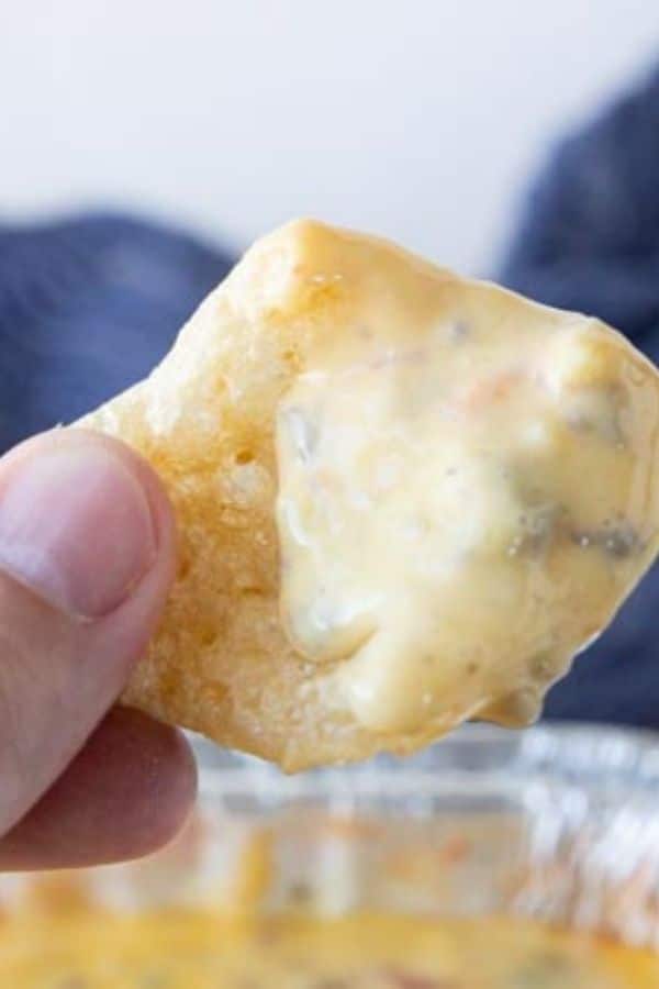 pork rind with cheese dip 