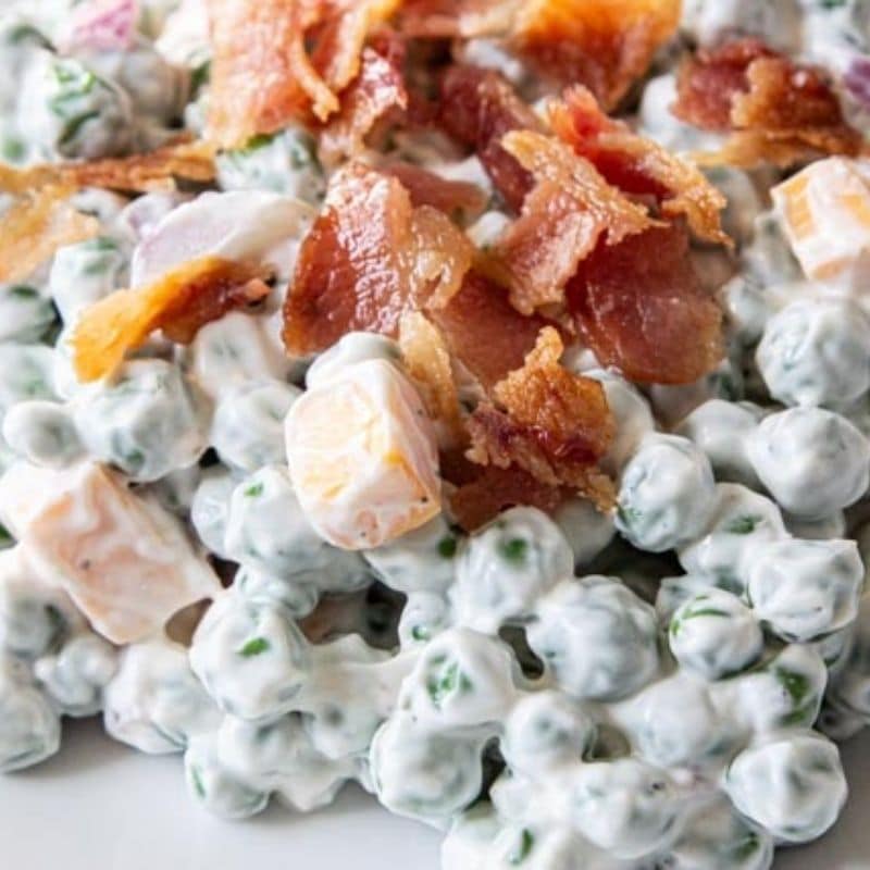 pea salad with bacon