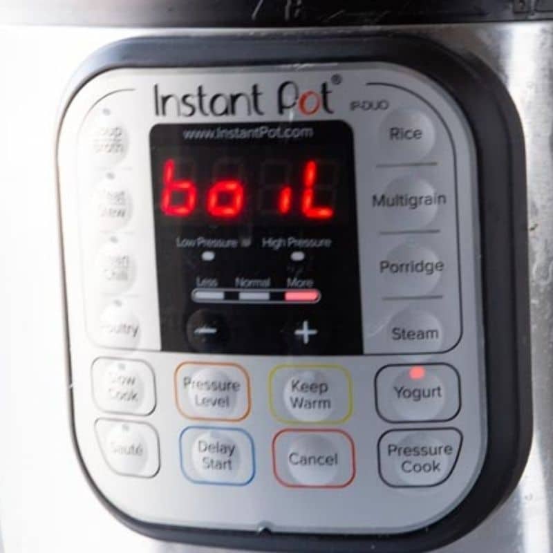 boil feature showing on an INstant Pot 