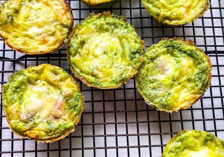 breakfast egg cups on cooling rack