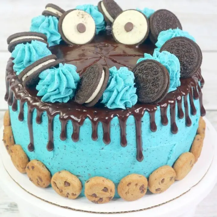 Layered Cookie Monster Cake Recipe Bake Me Some Sugar