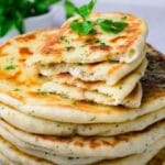 stack of flatbread on table