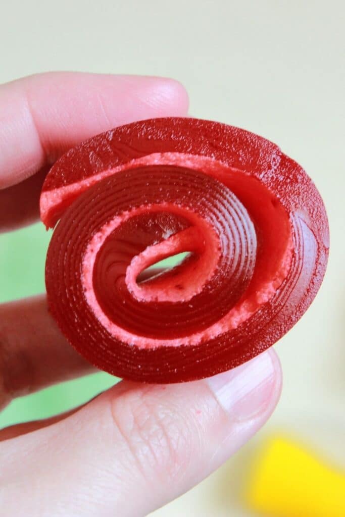 jello pinwheel being held in hand 