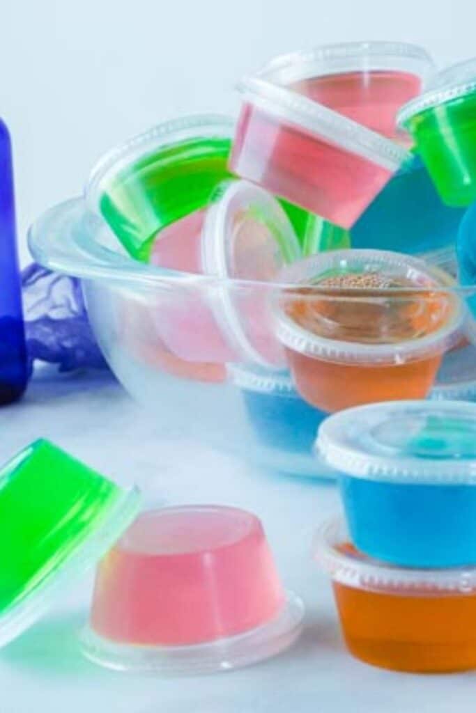 stacked plastic containers with jello