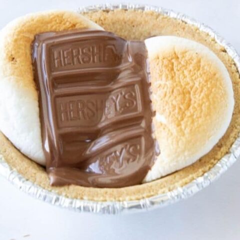 mini smores pie on a counter