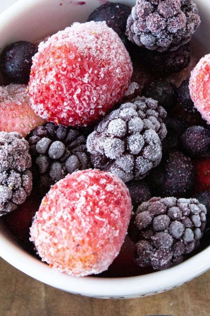 frozen berries in a bowl 