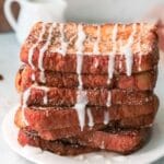 stack of French toast on a plate