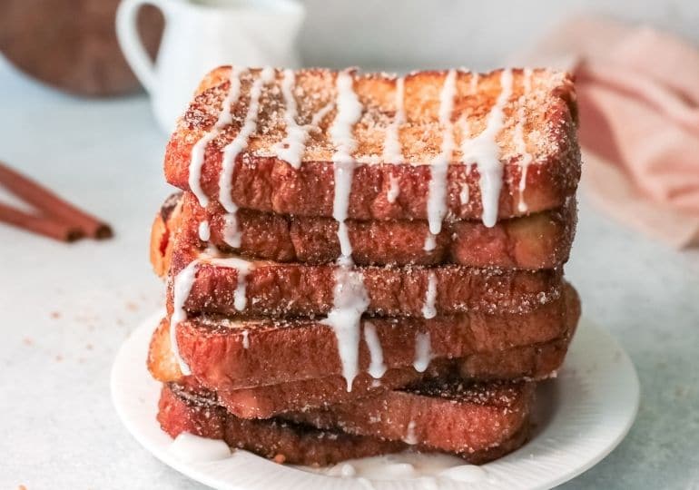 stack of French toast on a plate