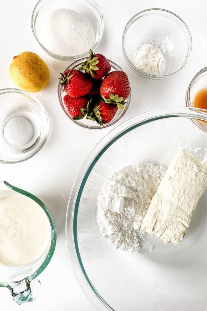 ingredients for dessert tacos on table