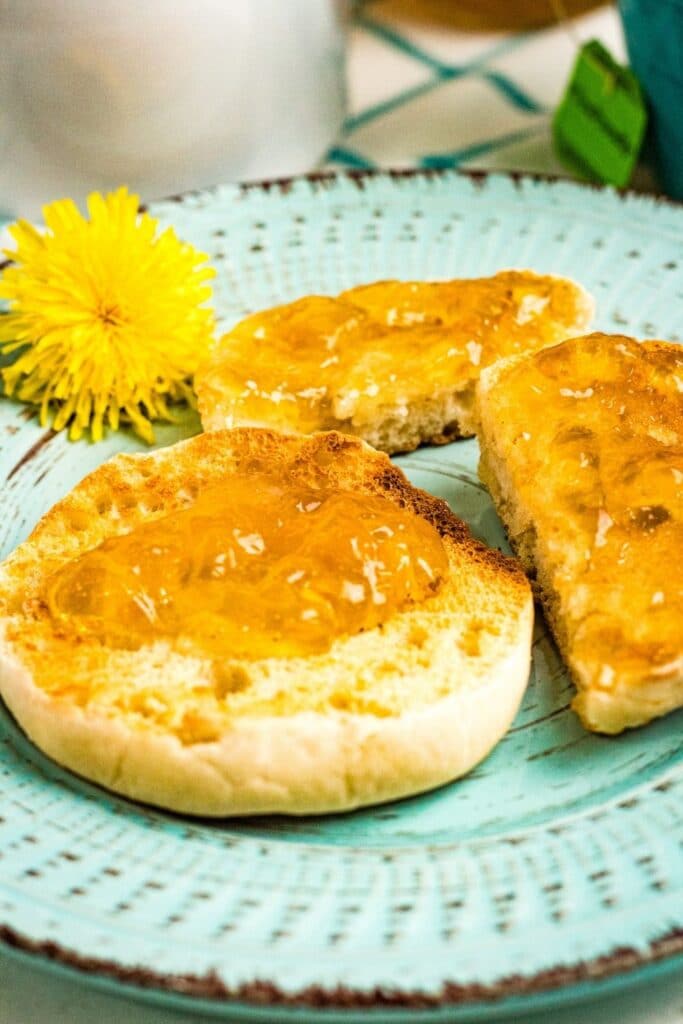jelly on an English muffin