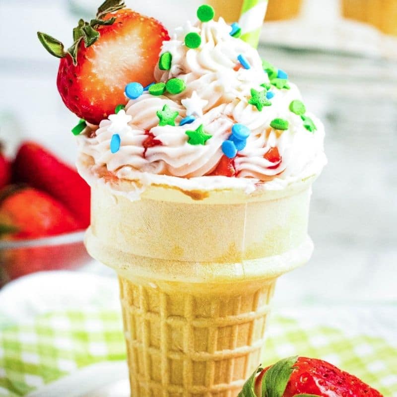 ice cream cone cupcake on plate 